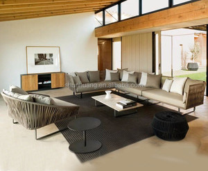 Muebles de bambú para exteriores, sofá de mimbre para jardín, juegos de sofás de esquina de ratán - Product Image 2