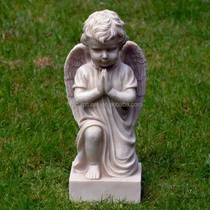 Hot sale China factory stone little boy garden praying angel statues