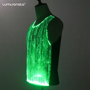 Camisetas con luz led activada por sonido para hombre, para fiesta de Navidad y club nocturno