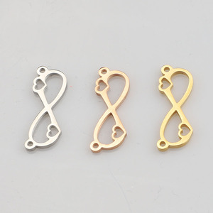 In Acciaio Inox Lucidato A Specchio Gioielli FAI DA TE 3 Colori Commerci All'ingrosso Amore Connettori Cuore Infinity <span class=keywords><strong>Charm</strong></span> per il Braccialetto Fare - Product Image 5