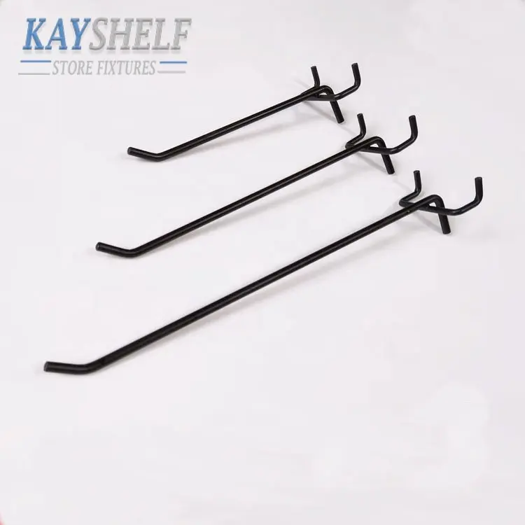 Розничная продажа, металлические стальные перфорированные крючки для витрин с задней панелью