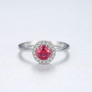 CZCITY anello di fidanzamento in zircone placcato in oro bianco elaborato anello in argento Sterling S925 con gemma rotonda CZ - Product Image 6
