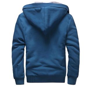 Nuovo Design Casual Casual felpe invernali in <span class=keywords><strong>pile</strong></span> con cappuccio da <span class=keywords><strong>uomo</strong></span>, pesante con <span class=keywords><strong>Zip</strong></span> in <span class=keywords><strong>pile</strong></span> foderato di pelliccia - Product Image 3