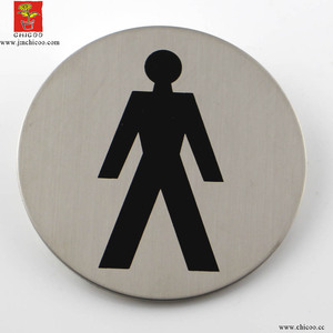Letrero de Acero Inoxidable de 3 Pulgadas para Puerta de Baño, Letrero Autoadhesivo para Baño, Pub, Tienda, Salón, Oficina, Negocio, Placa de Señalización para Baño - Product Image 4