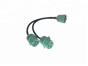 AOTAI Custom J1939 GPS Tipo <span class=keywords><strong>2</strong></span> Splitter Y Deutsch 9PIN J1939 Cable conector verde para herramienta de escáner - Product Image 5