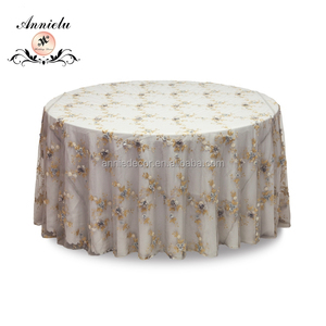 Tovaglia da sposa in chiffon fantasia con decorazione di nozze in tovaglia di lino ricamata <span class=keywords><strong>perla</strong></span> - Product Image 2