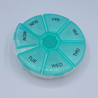 Boîtes à pilules portable en plastique, boîte de rangement pour pilules comprimés à Braille ronde, pochette hebdomadaire pour 7 jours