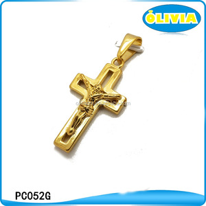 Olivia diseño simple blanco jesús <span class=keywords><strong>cristo</strong></span> <span class=keywords><strong>cruz</strong></span> colgante <span class=keywords><strong>de</strong></span> acero inoxidable - Product Image 3