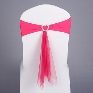 Arpillera silla fajas bandas para boda silla arco de vuelta para silla de comedor de cintas con encaje - Product Image 4