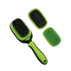 herramienta de doble cara masaje Deshedding Dematting Pin y cepillo de cerdas de peine para todas las razas de perros, gatos,