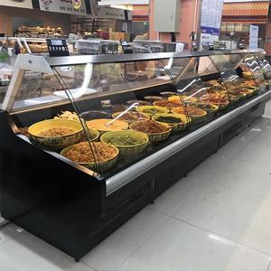 Alta calidad 2 m longitud supermercado puerta de cristal curvo casos delicatessen refrigerado para la venta - Product Image 6