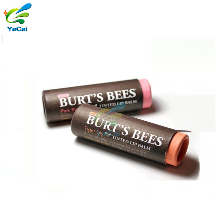 Luxury Empty Round Biodegradable Paper Tube Packaging for Cosmetics Usage and Paper Material Cute Lip Balm Container