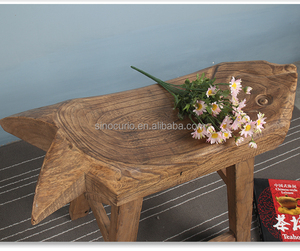 Chinese Antique Rustic Natural Reclaimed Solid Wood <strong>Outdoor</strong> Garden <strong>Stool</strong> - Product Image 3