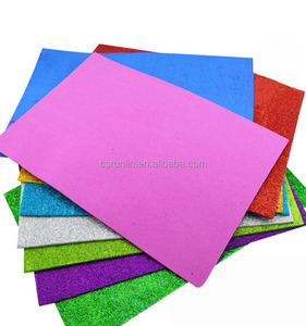 Hoja de espuma EVA con purpurina 1mm 2mm 3mm 4mm con 10 hojas por paquete Muestra gratis Moldura de espuma personalizada Color brillante Artesanía para niños - Product Image 1