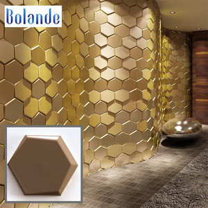 Pas cher moderne élégant <span class=keywords><strong>style</strong></span> pur noir mosaïque carreaux de métro brillant biseauté hexagone forme mosaïque dosseret tuile - Product Image 4