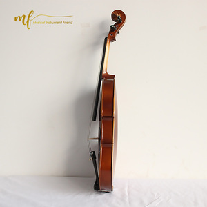 Haute qualité fait à la main solide <span class=keywords><strong>violon</strong></span> couleur marron avec des pièces en ébène Brésil bois arc épicéa visage matériel érable dos/côté - Product Image 2