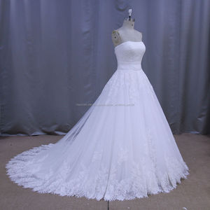 XH1036 A-Line Sin Mangas Moda floral dot tulle robe de mariage vestido de novia vestidos de boda del alibaba 2016 - Product Image 3