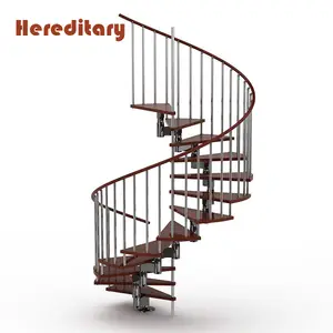 Innen Kirsch holz Stufen Modelle Treppen Edelstahl Wendeltreppe