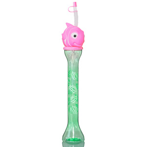 Botella de agua de plástico personalizada para niños, vasos con pajita de cristal, con dibujos animados, para fiestas en el patio, 350ml - Product Image 5