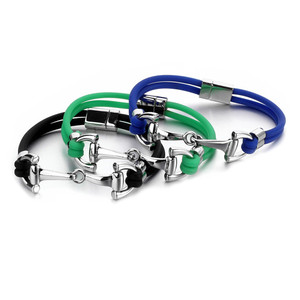 Bracelet crocodût en cuir véritable et Silicone pour cheval, vente en gros, accessoires d'équitation, collection - Product Image 5
