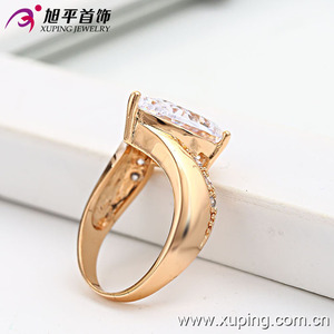 13193 Xuping 18K color oro elegante anillo de <span class=keywords><strong>compromiso</strong></span> estilo pavé de joyas con <span class=keywords><strong>solitario</strong></span> para mujeres - Product Image 3