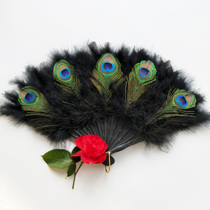 Éventails à main en plumes <span class=keywords><strong>de</strong></span> paon au design unique en gros, éventail en plumes <span class=keywords><strong>de</strong></span> danse burlesque, <span class=keywords><strong>bouquet</strong></span> <span class=keywords><strong>de</strong></span> <span class=keywords><strong>mariée</strong></span> - Product Image 4
