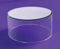 Acrilico trasparente cilindro riser/acrilico display riser/acrilico riser stand con specchio sulla parte superiore