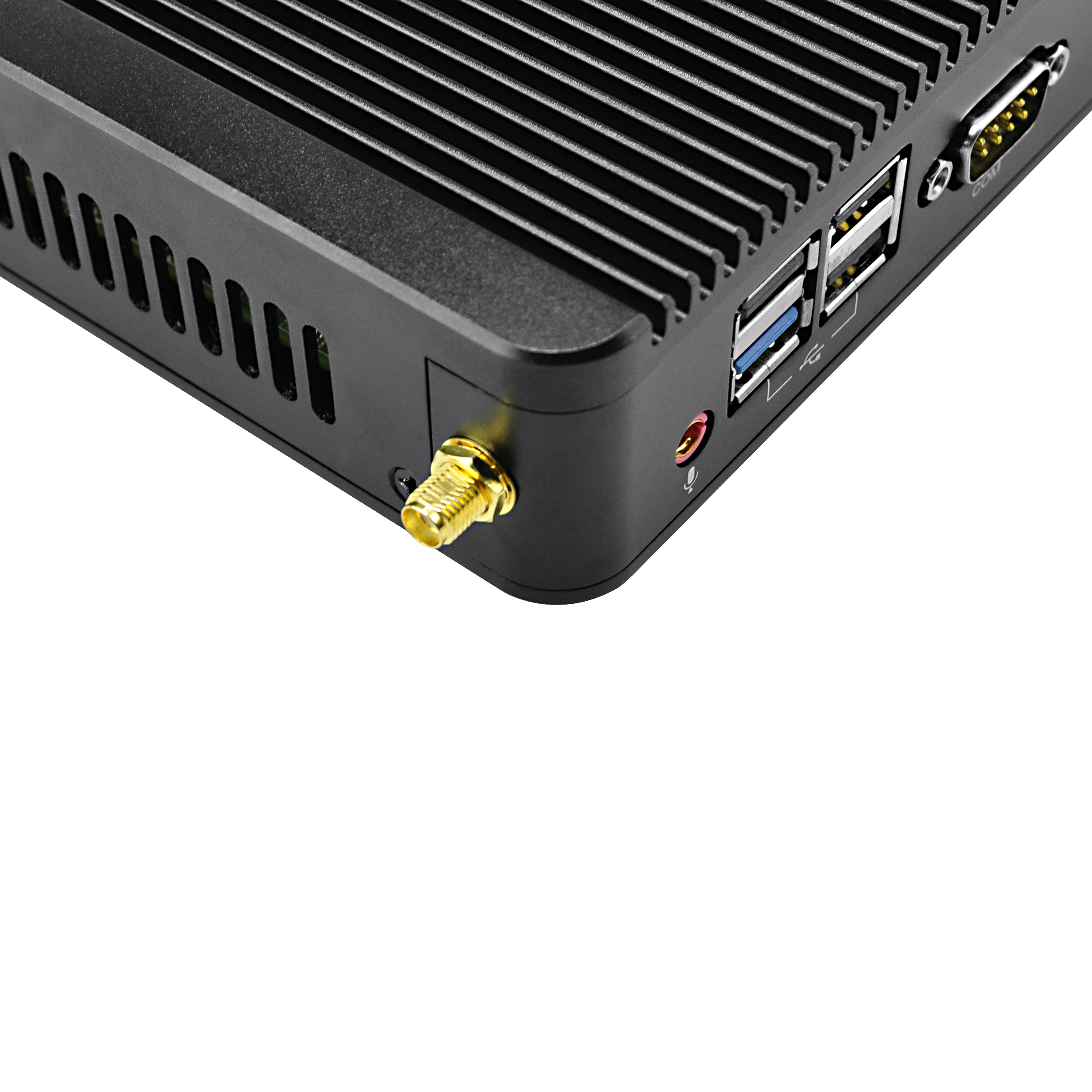 12 V X86 integrado Linux Mini Pc J1800 Intel Nuc Shenzhen barato Nettop caja sin ventilador multi Lan Linux Mini Pc de bolsillo