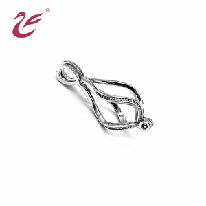 Sevgililer günü moda tasarım inci kafesleri 925 ayar gümüş inci kafes kolye takı kolye diy yapımı - Product Image 5