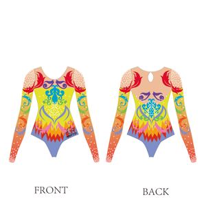 Nouveau design de <span class=keywords><strong>justaucorps</strong></span> d'entraînement de gymnastique à manches longues pour filles vêtements de danse pour enfants impression sublimée prix bon marché Spandex pour enfants - Product Image 3