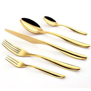 Ensemble <span class=keywords><strong>de</strong></span> couverts élégants et luxueux pour mariage, <span class=keywords><strong>de</strong></span> haute qualité, 5 pièces, en acier inoxydable, écologiques, couteau, cuillère, fourchette - Product Image 6