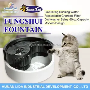 pet drinking water fountain cat and dog