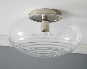 2017 Nuevo diseño de vidrio corrugado bola redonda araña, gris plata cubierta de cristal moderna lámpara colgante - Product Image 1