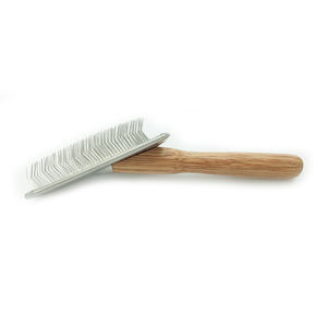 Brosse autonettoyante de petite taille pour animaux de compagnie avec manche en bois pour le toilettage des animaux de compagnie - Product Image 4
