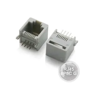 8P8C RJ45 pcb mount jack grey modular jack RJ Connector