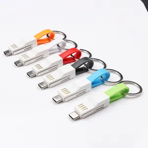 Llavero personalizado 3 en 1, cable usb multicolor, para regalo, buena promoción