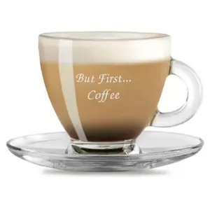 mug with plate tea and coffee glass cup set