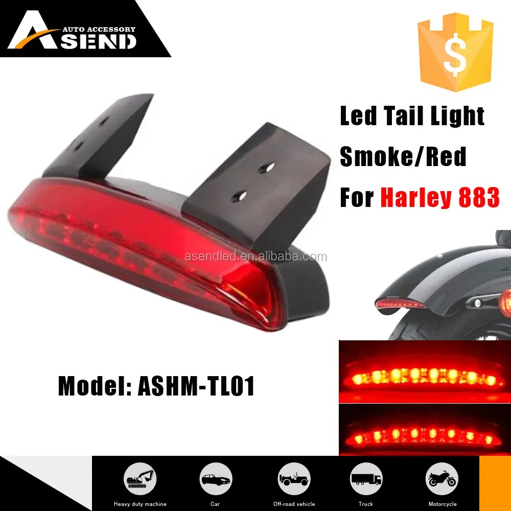 Motorrad 8 LED Stop Chopped Fender Edge Running Bremse Rücklicht hinten für Harley Sportster XL 883N 1200N XL 1200X Rotlicht