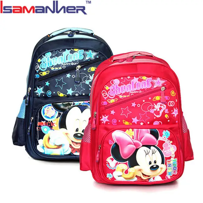 Moda lindo Minnie Mouse bolsas para niños, niños lindo Mickey Mouse bolso de escuela