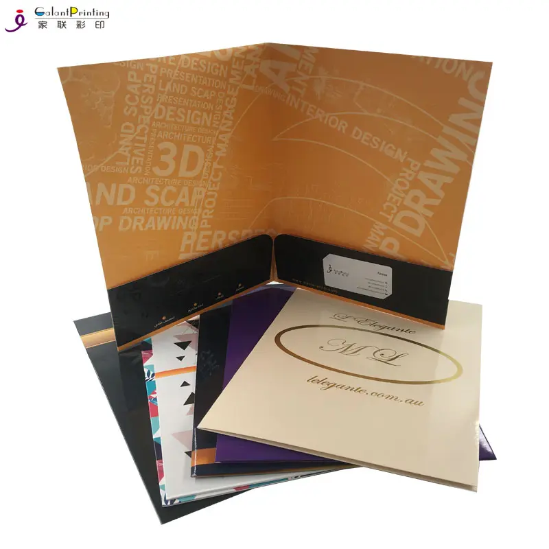 2 Pockets Presentation Folder With Business Card Slot And CD Sleeve Printing