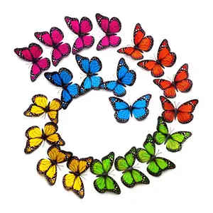 Realistic PVC 12cm 3d monarch butterfly stickers for home decoration and wedding decoration