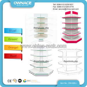 Venta caliente de metal de almacenamiento de mercancías de esquina estantes de pared estante de <span class=keywords><strong>supermercado</strong></span> estante de exhibición góndola - Product Image 2