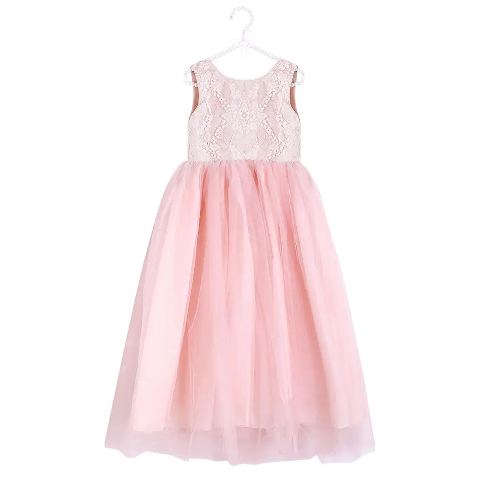 2022 new fashion hot baby froks girl summer party pink prom bridesmaid dress