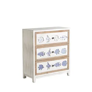 Mayco Design Art Deco Bedroom Side Drawer Cabinet Wood Coastal Furniture