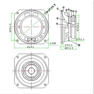 LS102W-22-R4 4ohm 25W 4 इंच दोहरी शंकु लुढ़का बढ़त लाउडस्पीकर के लिए सार्वजनिक उद्घोषणा अनुप्रयोगों 10V