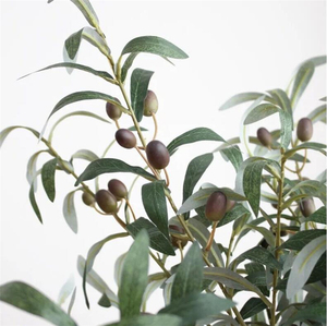 Hot sale 6 branches silk olive branch with fruit artificial olive leaves for home decor