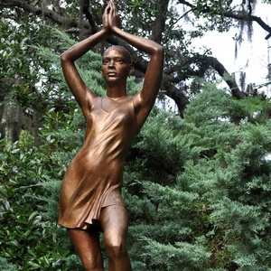 Africana hecha a mano estilo Twist su culo de bronce de la <span class=keywords><strong>ninfa</strong></span> de la escultura - Product Image 1