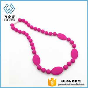 Onequan 2018 nouveaux produits en gros SANS BPA de qualité alimentaire <span class=keywords><strong>collier</strong></span> de <span class=keywords><strong>dentition</strong></span> en silicone pour bébé et <span class=keywords><strong>maman</strong></span> - Product Image 4