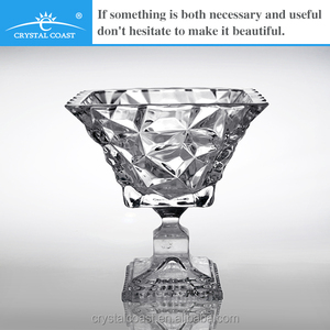 Wholesale Antique <strong>Pressed</strong> Cheap square Decorative clear Footed Dessert <strong>Glass</strong> <strong>Bowls</strong>
