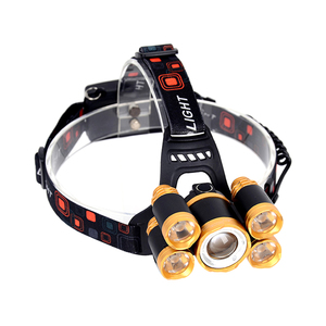 Đèn Pha 5 Led Chống Nước 10000LM <span class=keywords><strong>T6</strong></span> Đèn Pin Câu Cá Sạc Được 4 Chế Độ 18650 Có Thể Thu Phóng Đèn Pha Mũ Bảo Hiểm An Toàn - Product Image 3